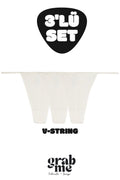 Üç adet beyaz V-string külottan oluşan grab me 3’lü set